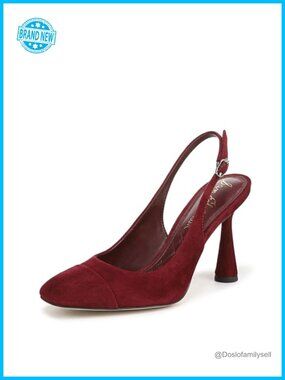 Woven Leather Slingback Cap Toe Pump Flare Heel Formal Dress Shoe